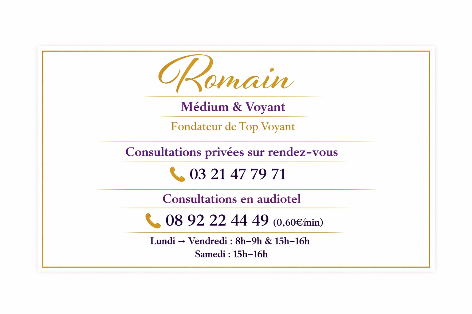 Romain médium et voyant en consultation
