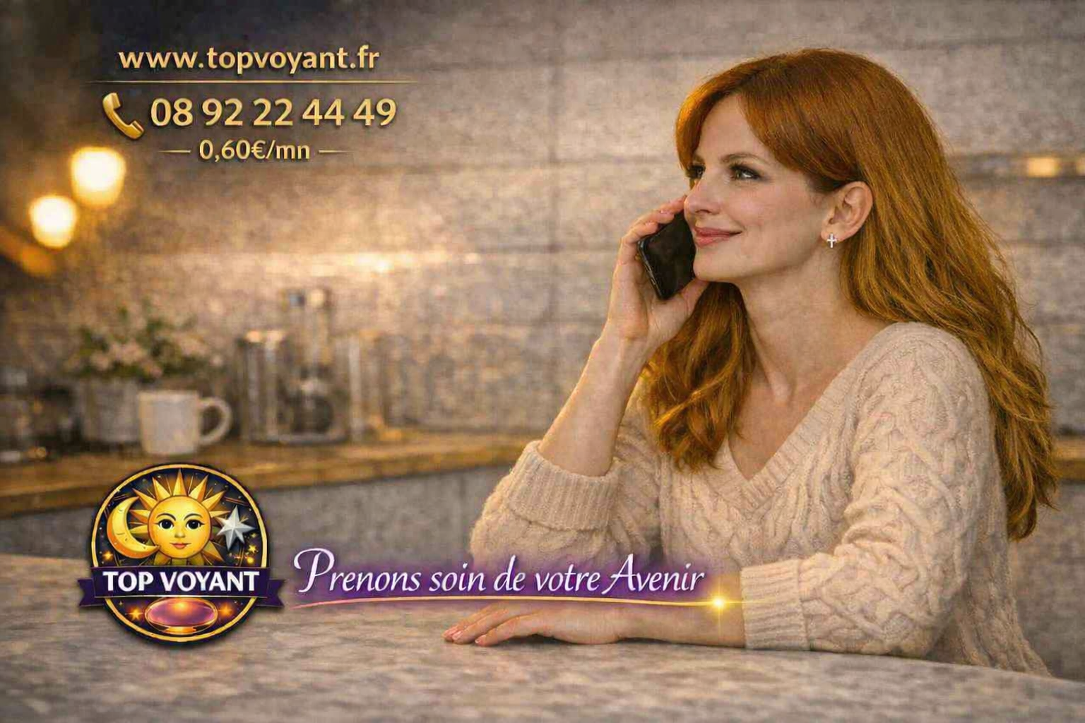 Jeune femme consultant la voyance audiotel Top Voyant